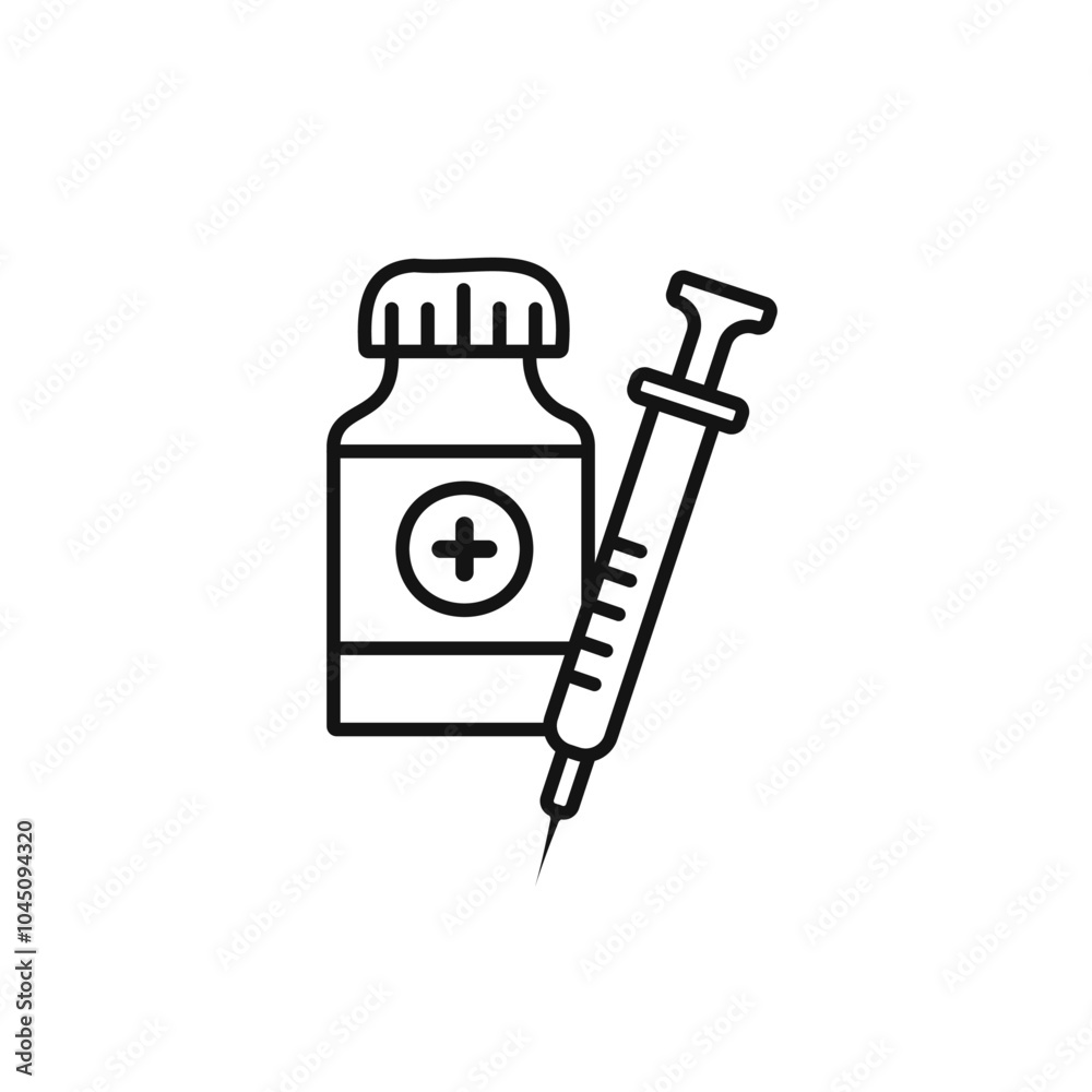 Vial medical icon Isolated flat vector in outline Vial medical icon Isolated flat vector in outline