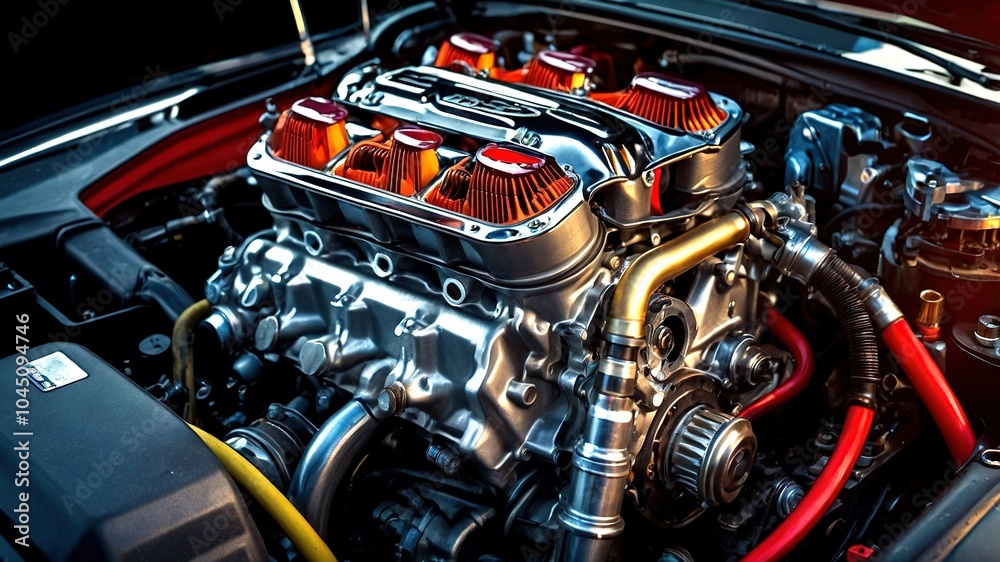 Close-Up of Car Engine Turning Off - Automotive Detail, Engine Shutdown, Car Maintenance, Mechanical, Fuel Efficiency Close-Up of Car Engine Turning Off - Automotive Detail, Engine Shutdown, Car Maintenance, Mechanical, Fuel Efficiency