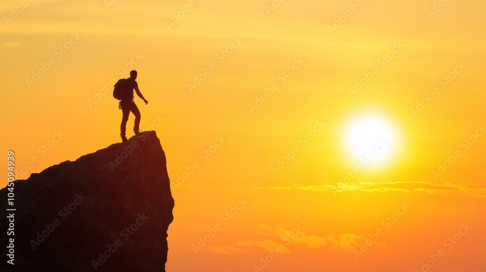 A climber skillfully scales a dramatic cliff as the sun sets, highlighting the thrill of outdoor adventure amidst breathtaking scenery A climber skillfully scales a dramatic cliff as the sun sets, highlighting the thrill of outdoor adventure amidst breathtaking scenery