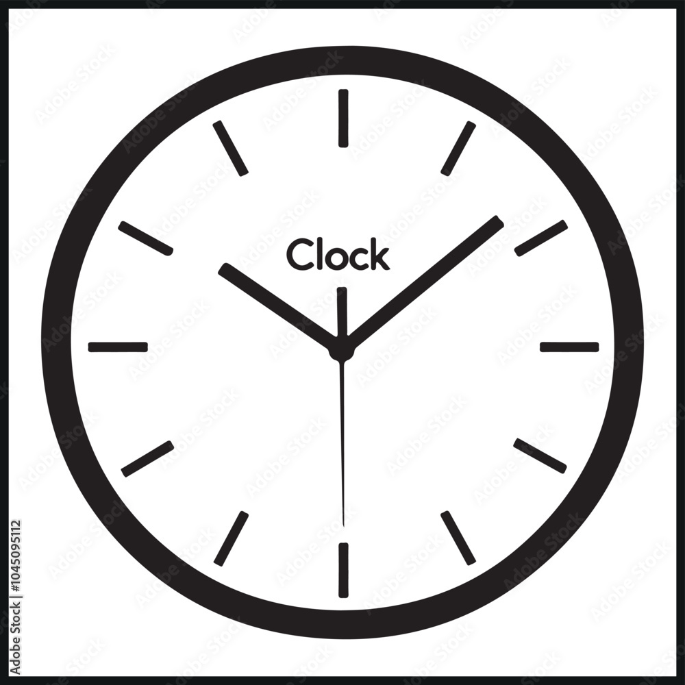 Black Silhouette of a Clock, Antique clock Black Silhouette of a Clock, Antique clock