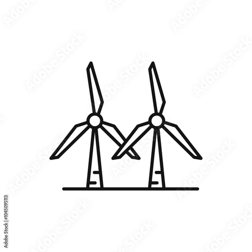 Wind mill icon Isolated flat vector in outline