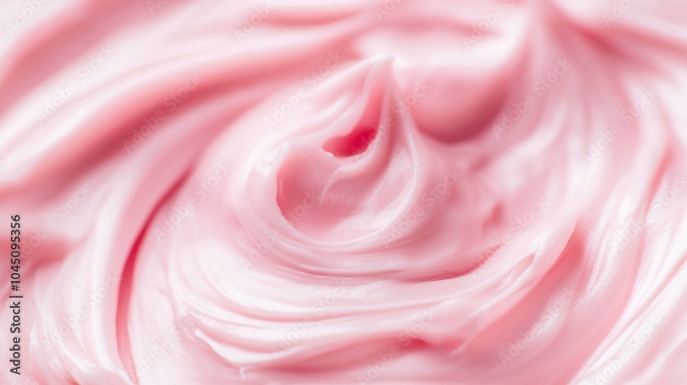 Luscious soft pink cosmetic cream forms elegant swirls, showcasing smooth textures ideal for beauty and skincare products Luscious soft pink cosmetic cream forms elegant swirls, showcasing smooth textures ideal for beauty and skincare products