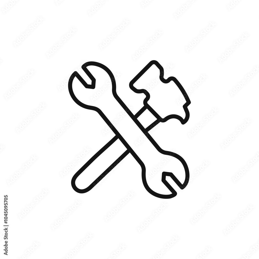 Wrench icon Isolated flat vector in outline Wrench icon Isolated flat vector in outline