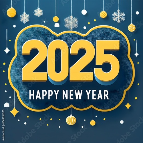 Happy New Year 2025 celebration design for social media posts, banners, cards, and festive greetings