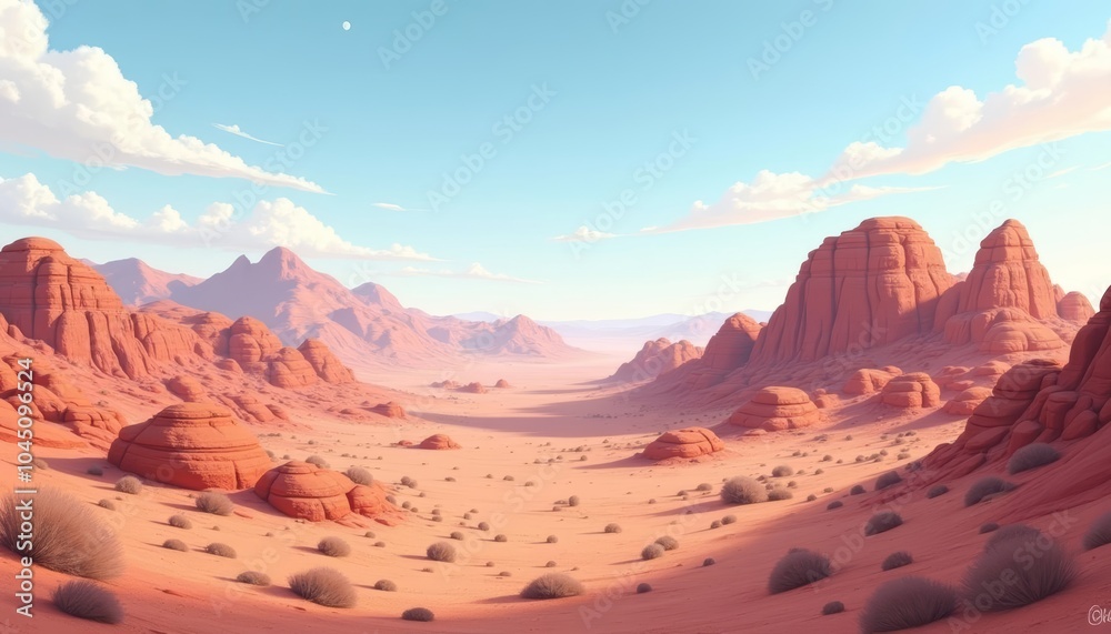 Naklejka premium Vast desert landscape serene and untouched