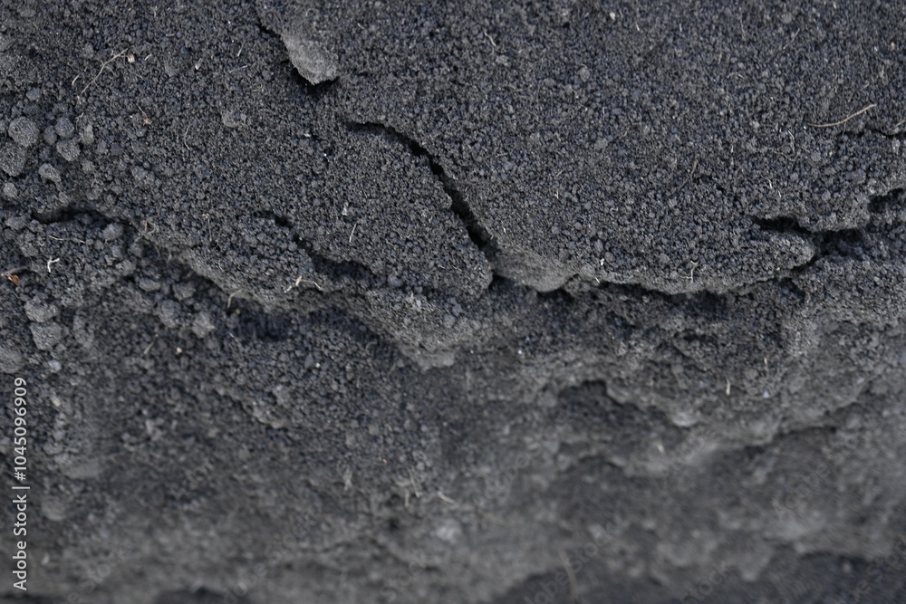 Close up black earth texture, black earth texture, macro texture of earth as background Close up black earth texture, black earth texture, macro texture of earth as background
