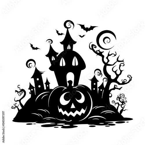 Halloween Symbols – Perfect for Spooky Designs, Party Invitations, Craft Projects, or Themed Merchandise. This Collection of Halloween Icons Includes Classic Elements Like Pumpkins, Bats, Skulls