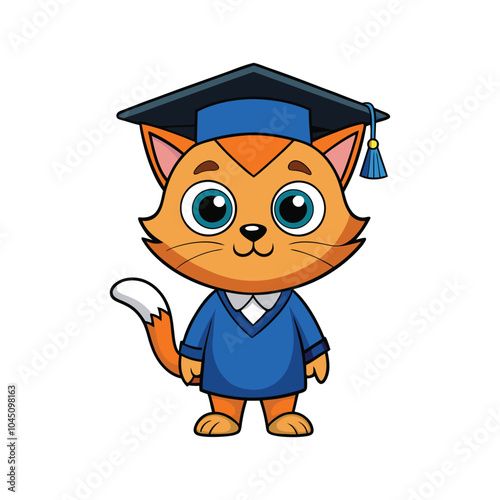 A standing graduate cute cat
