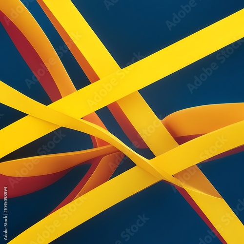 Wallpaper Mural Close up of yellow, orange and blue abstract bright lines on blue background Torontodigital.ca