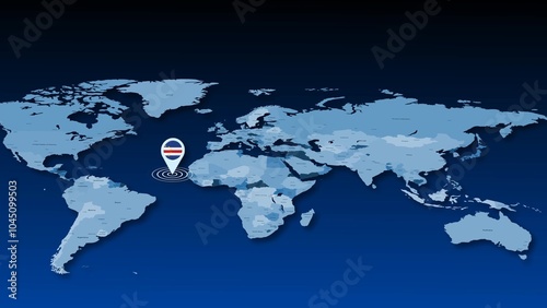 Cape-Verde location tracking earth map