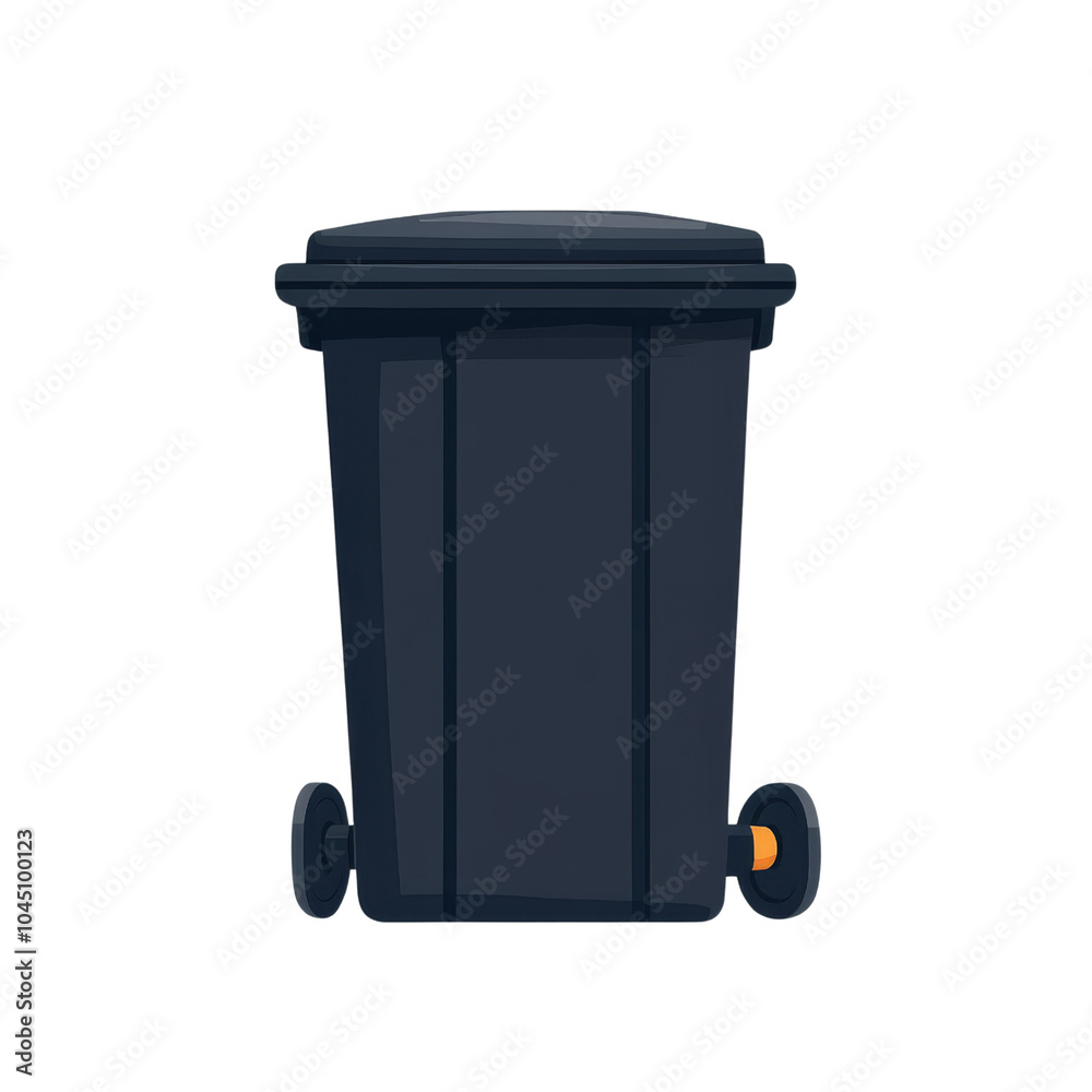 Dark colored trash bin on a transparent background. Dark colored trash bin on a transparent background.