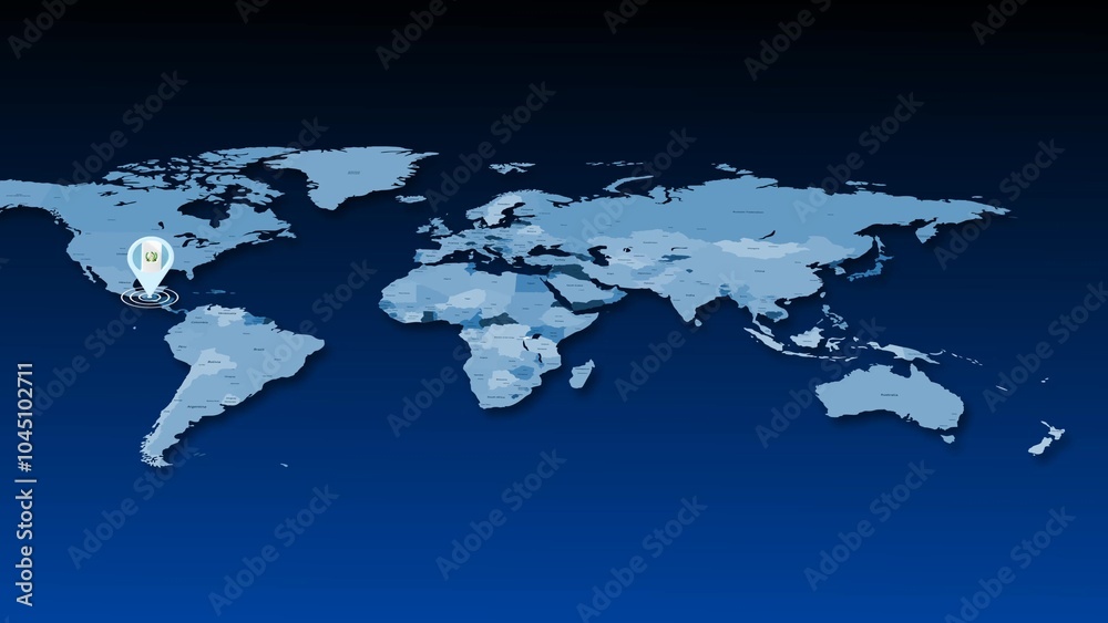 Obraz premium Guatemala location tracking on earth map