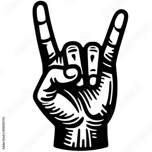Rock n roll hand silhouette