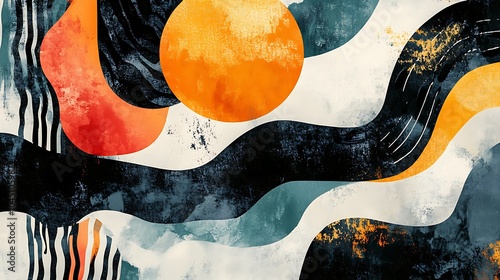 Wallpaper Mural Vibrant abstract background with organic shapes and minimalist textures Torontodigital.ca