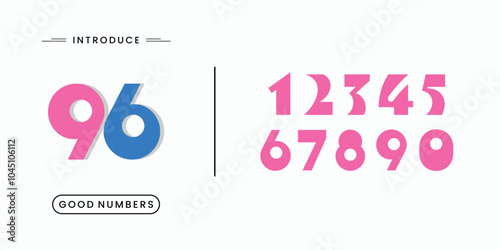 Custome numbers vector simple geometry shapes' numerals. font alphabet vector illustrations.