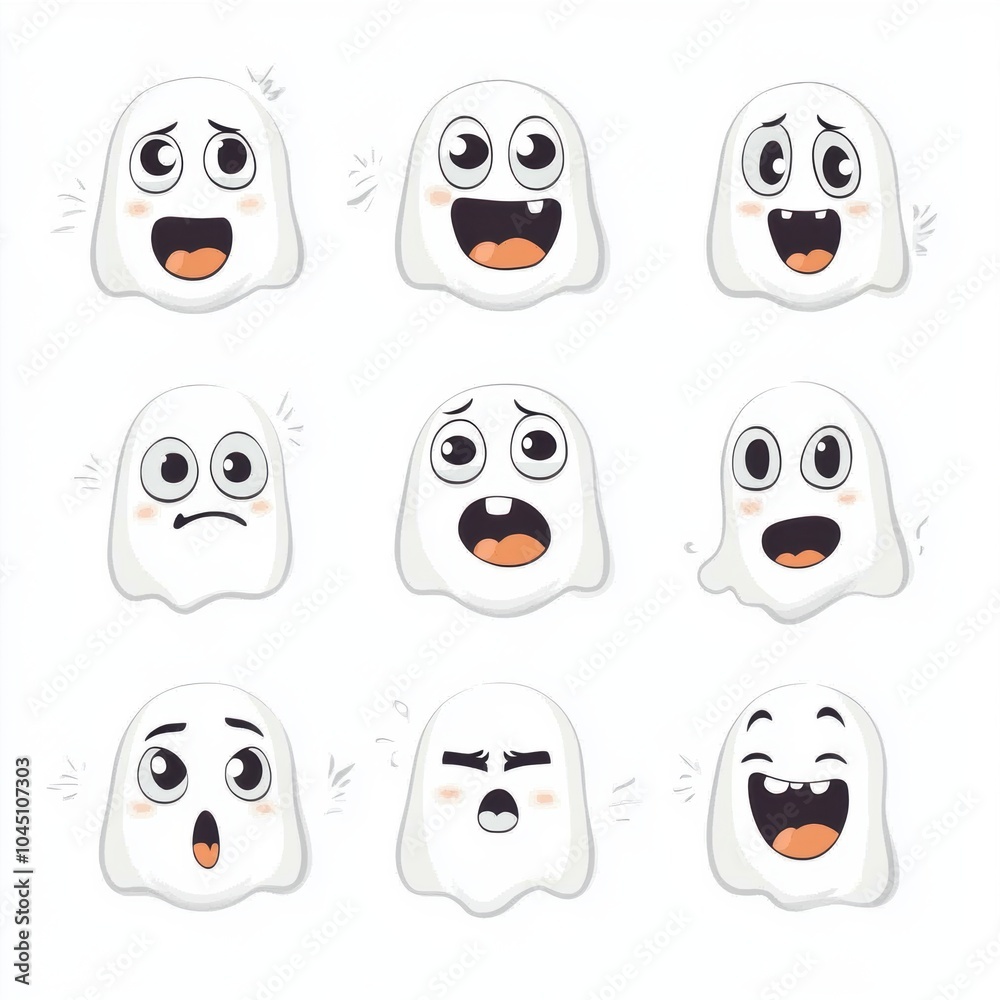 Obraz premium Cute ghost. Halloween decoration element.