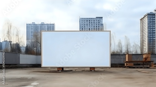 Empty Billboard in Urban Environment