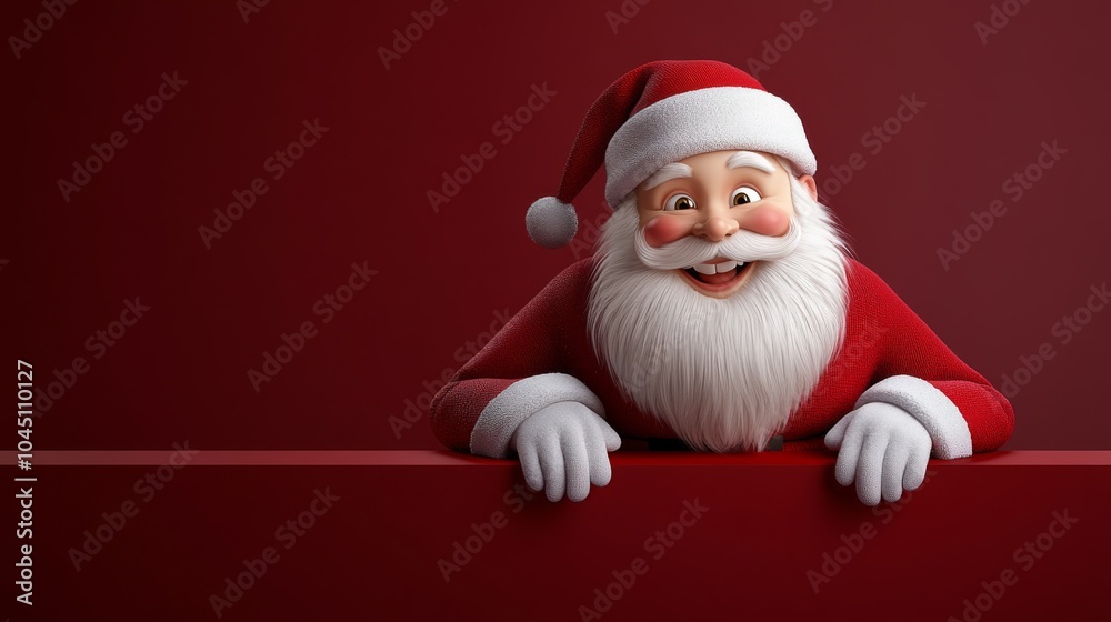 A cartoonish image of Santa Claus with a big smile on his face A cartoonish image of Santa Claus with a big smile on his face