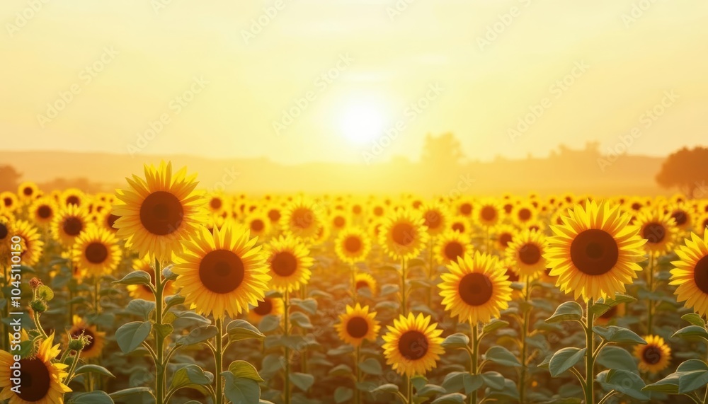 Obraz premium Bright and Beautiful Sunflower Field