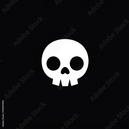 Cute cartoon skull symbol logo icon. The decoration element for Halloween.