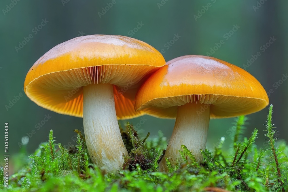 Milk Cap Mushroom in Forest - Edible Fungal Agaric in Autumn Woodland Milk Cap Mushroom in Forest - Edible Fungal Agaric in Autumn Woodland