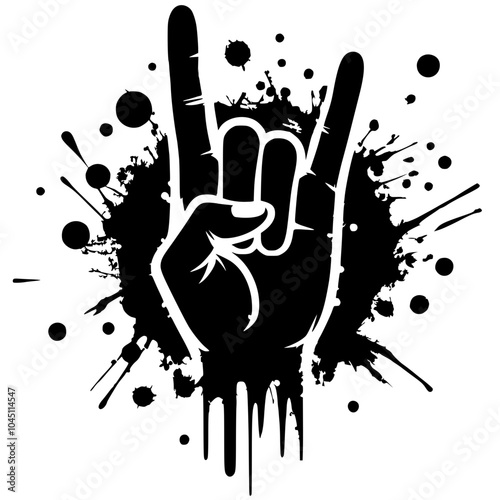 Rock n roll hand silhouette