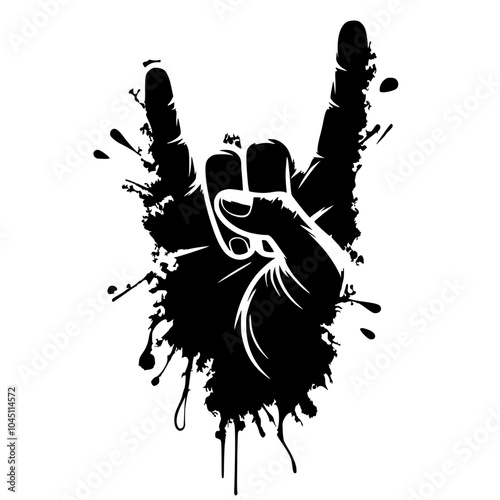 Rock n roll hand silhouette