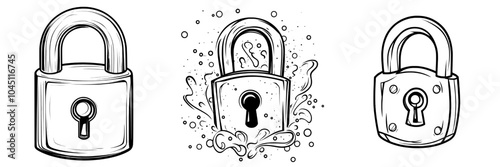 Illustration of vintage lock icon design