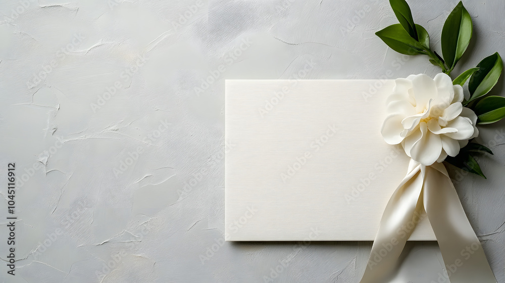 Elegant White Flower Wedding Invitation Card with Greenery Elegant White Flower Wedding Invitation Card with Greenery