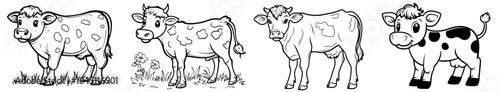 A minimalist and flat logo with a cow illustration for a modern company