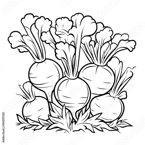 The art of homegrown vegetables is a line art modern sketch.