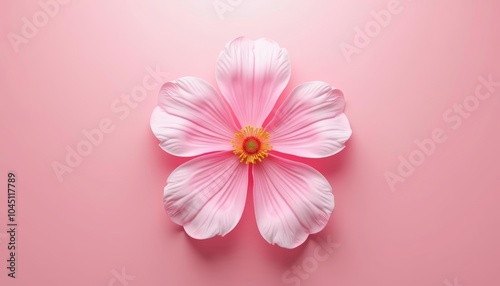  Fresh and vibrant a single pink flower blooms