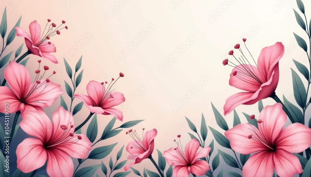 Fototapeta premium Blooming beauty A bouquet of vibrant pink flowers
