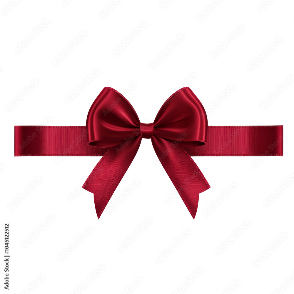 Red ribbon with a bow on a transparent background. Red ribbon with a bow on a transparent background.
