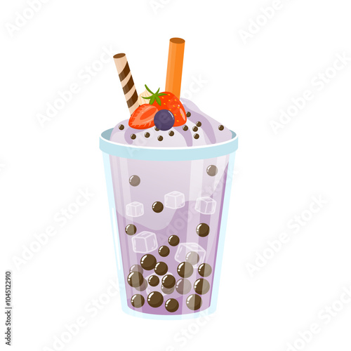 Cup of Taro Milk Tea Drink