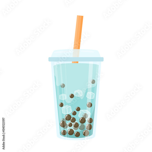 Cup of Vanilla Boba Drink 