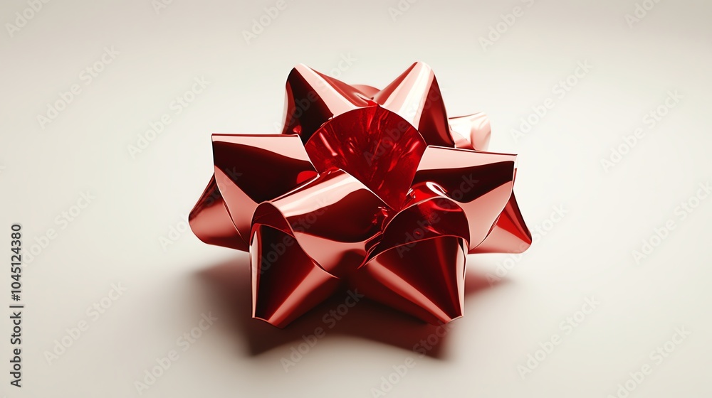 Red gift bow isolated on white background. Red gift bow isolated on white background.