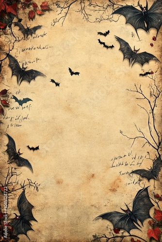 Spooky night a hauntingly beautiful bat-themed background perfect for halloween or gothic designs