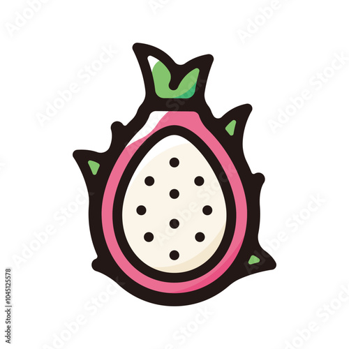 Dragon fruit outline icon for graphic design, apps and websites
