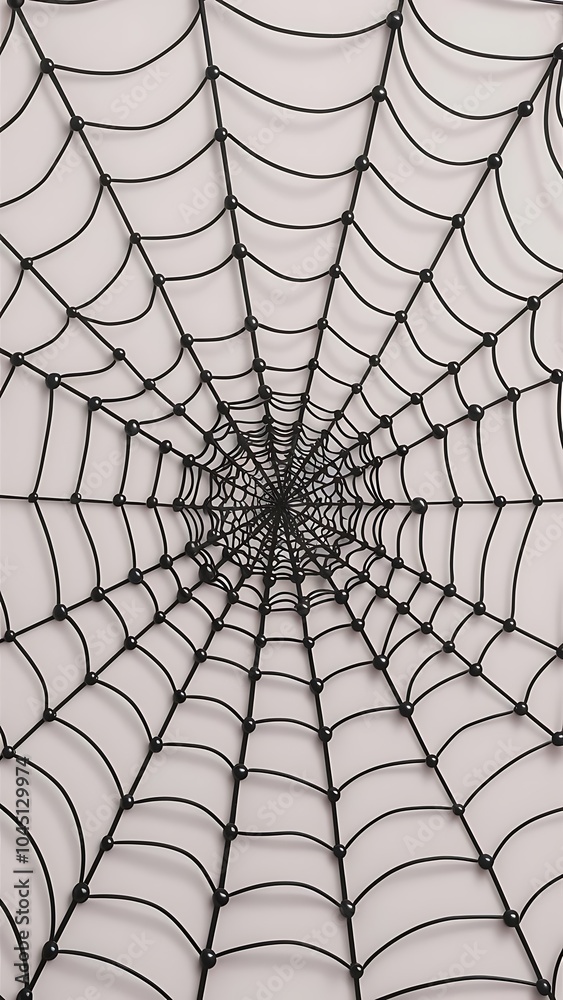 Obraz premium Seamless spider web. Connected black lines on white background