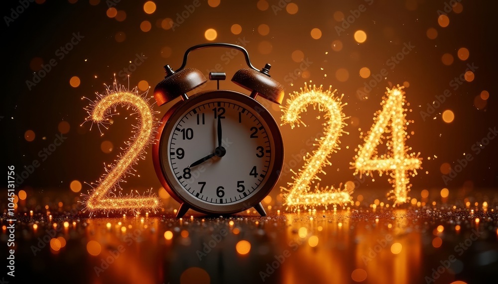 Fototapeta premium Countdown to 2024 A New Years Eve Celebration