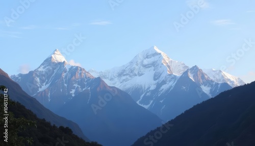  Majestic peaks under the clear sky