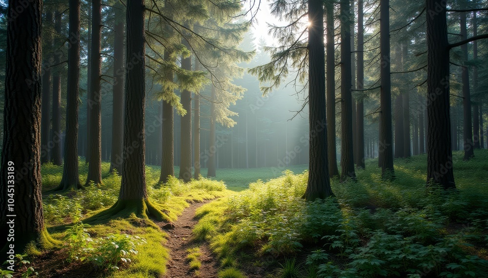 Obraz premium Enchanting forest path inviting exploration