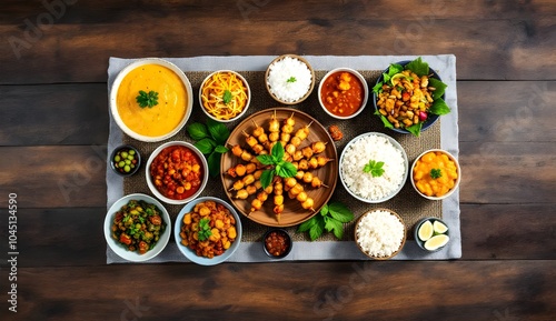 Dutch-Indonesian Rijsttafel with a Variety of Dishes (Dutch Cuisine) photo