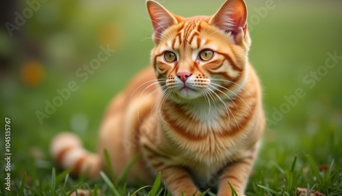  Feline Focus  A GoldenFurred Cats Serene Stare photo