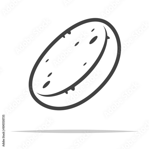 Round sponge outline icon transparent vector isolated