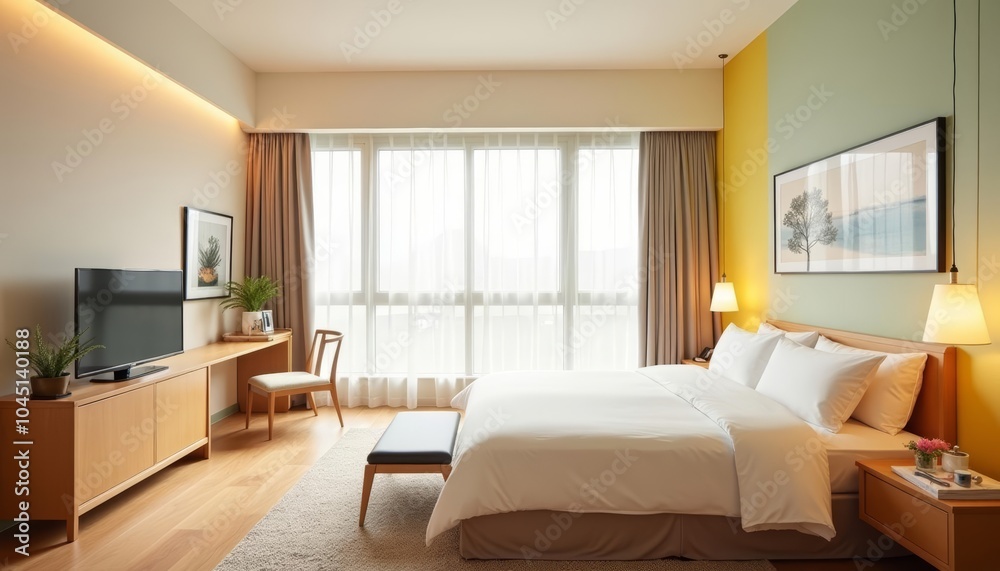  Modern bedroom with a view inviting comfort and relaxation