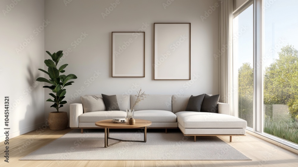Fototapeta premium Bright and Airy Living Room with Natural Light