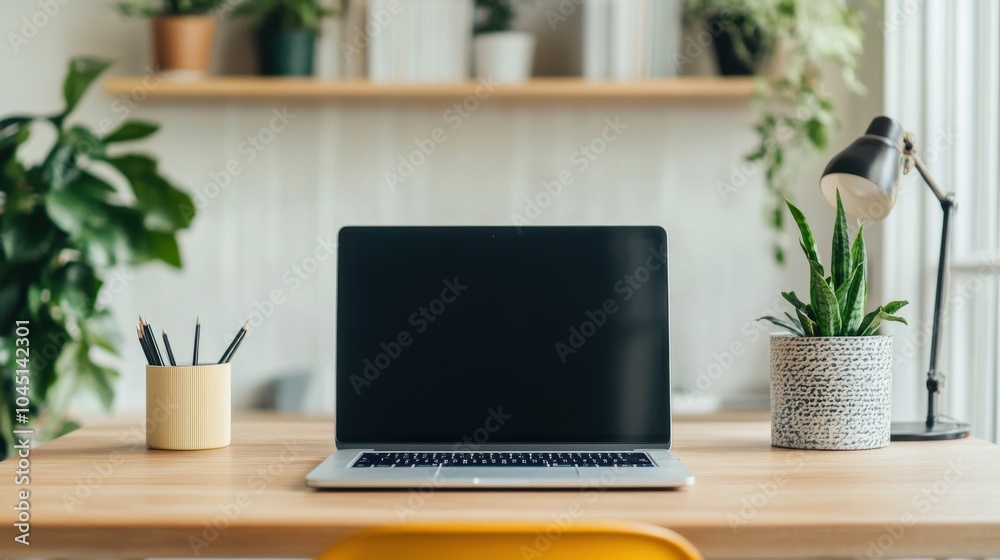 Modern Office Setup with Clean Aesthetic and Tech Modern Office Setup with Clean Aesthetic and Tech