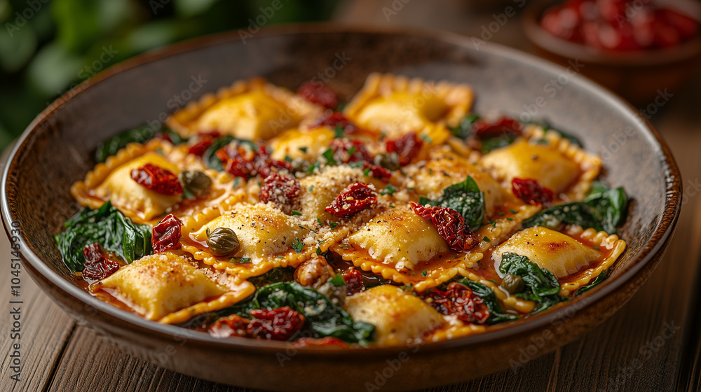 Mediterranean Ravioli Dish with Spinach and Artichokes Mediterranean Ravioli Dish with Spinach and Artichokes
